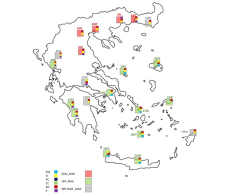 Spatial variability of aerosols over Greek archaeological sites